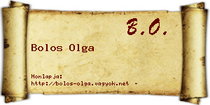 Bolos Olga névjegykártya